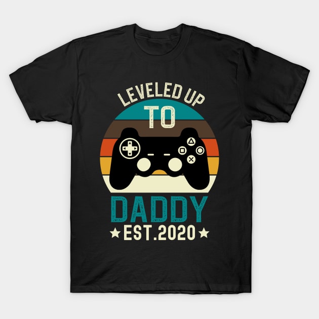 Leveled Up to Daddy Est 2020 T-Shirt by DragonTees